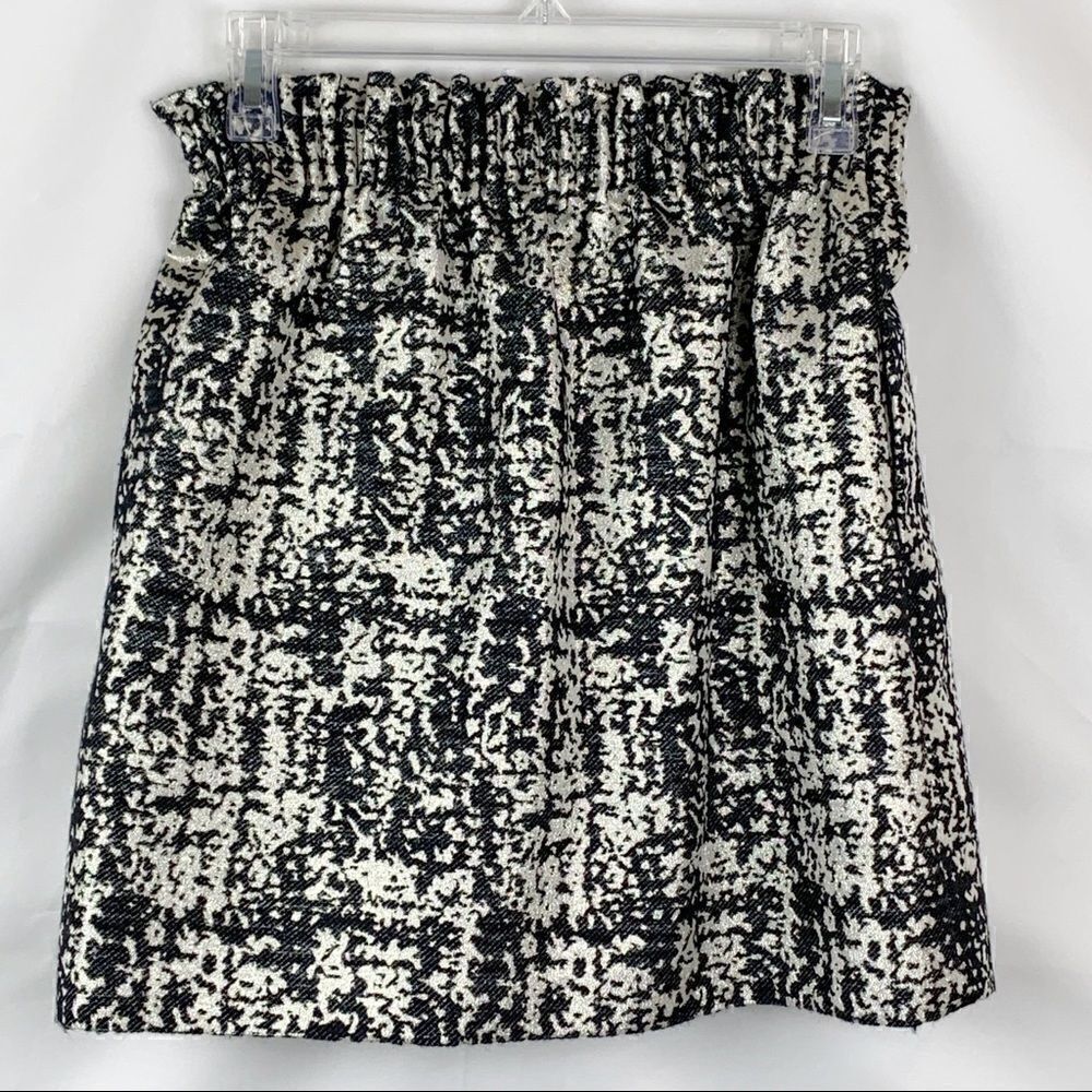 J.Crew Factory Jacquard silver & black mini skirt